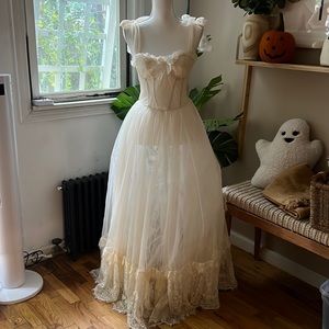 Gorgeous Widow brand Marie Antoinette style gothic floor length tulle gown